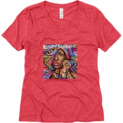 Ladies Relaxed Fit Super Soft Triblend V-Neck Tee