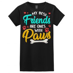 My Best Friends Are Ones With Paws Misses Relaxed Tee