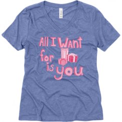 Ladies Relaxed Fit Super Soft Triblend V-Neck Tee