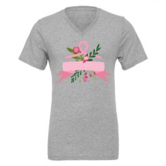 Unisex CVC Jersey V-Neck T-Shirt