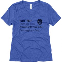 Ladies Relaxed Fit Super Soft Triblend V-Neck Tee