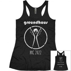 Groundhaus women's tri-blend tank, w/ back, BRC 2022