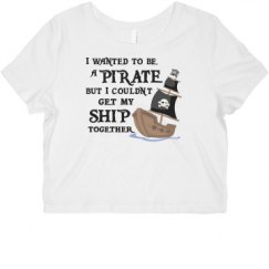 Ladies Slim Fit Crop Top Tee