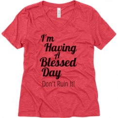 Ladies Relaxed Fit Super Soft Triblend V-Neck Tee