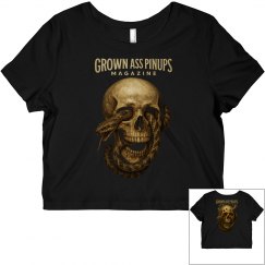 Grown Ass Pinups Magazine Skull Crop Top T-Shirt
