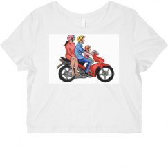 Ladies Slim Fit Crop Top Tee