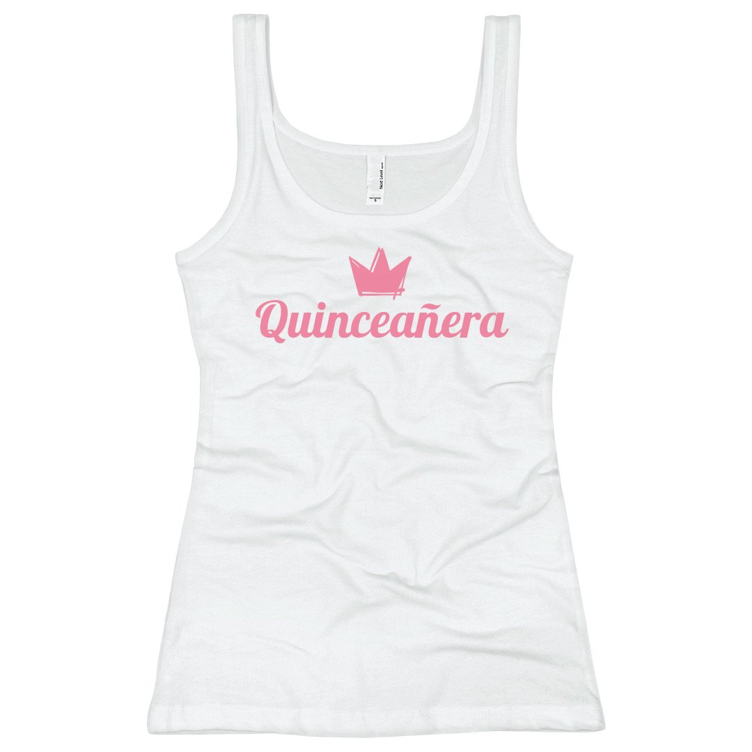 Quinceanera Custom Shirt - Ladies Slim Fit Longer Length Tank Top |  Customized Girl