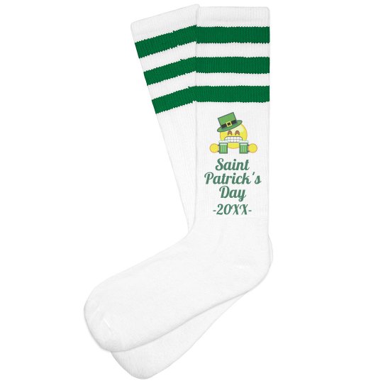 Patrick/'s Day Ladies Knee High Socks Emoji Face Shamrocks St