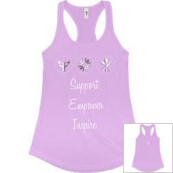 Spfit Flowy Racerback Inspire Logos & Text White