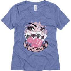 Ladies Relaxed Fit Super Soft Triblend V-Neck Tee