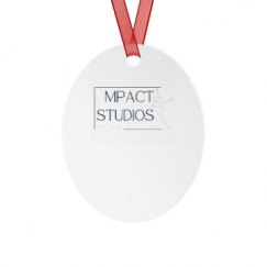 Metal Oval Christmas Ornament