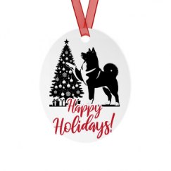 Metal Oval Christmas Ornament