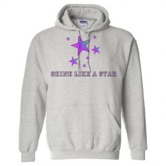 Shine like a star hoodie gray
