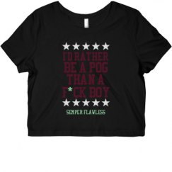 Ladies Slim Fit Crop Top Tee