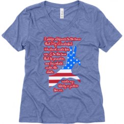 Ladies Relaxed Fit Super Soft Triblend V-Neck Tee