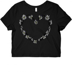 daisy heart cropped tee