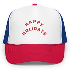 Happy Holidays Peak Cap
