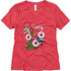 Ladies Relaxed Fit Super Soft Triblend V-Neck Tee