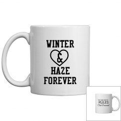 WINTER AND HAZE FOREVER white mug