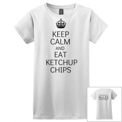 EAT KETCHUP CHIPS white T-shirt