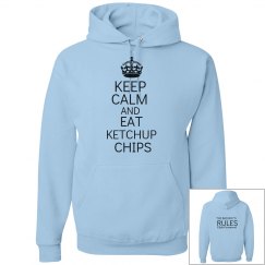 EAT KETCHUP CHIPS blue hoodie