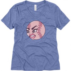 Ladies Relaxed Fit Super Soft Triblend V-Neck Tee