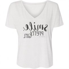 Ladies Flowy Slouchy V-Neck Tee