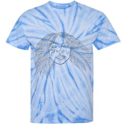 BLK OUTLINE FACE TIE DYE TEE