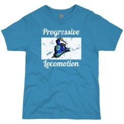 Teal tee w/blue colorful graphic 