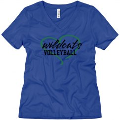 Wildcats Volleyball Love V-Neck Relaxed White