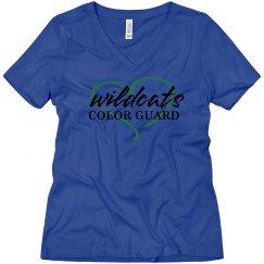 Custom Wildcats Color Guard Love White V-Neck Relaxed