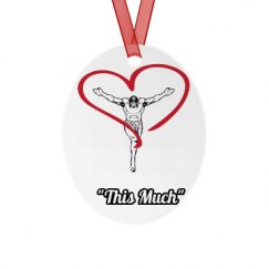 Metal Oval Christmas Ornament