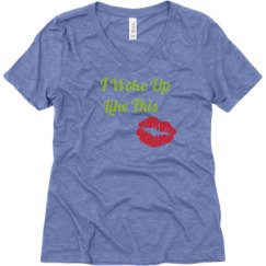 Ladies Relaxed Fit Super Soft Triblend V-Neck Tee