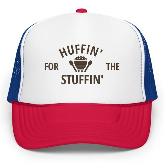 Neon Snapback Trucker Hat Customized Girl Huffing at The Turkey Trot