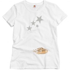 Metallic gold football star top