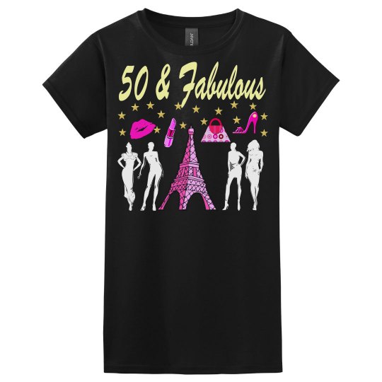 50 & FABULOUS PARIS GIRL T SHIRT 50 & FABULOUS PARIS GIRL T SHIRT