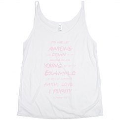1 Timothy Be a Young Example Pink Words Plus Tank