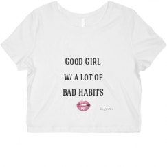 Ladies Slim Fit Crop Top Tee