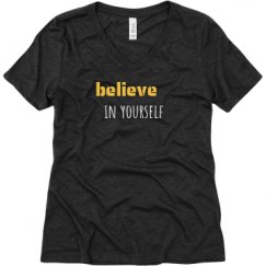 Ladies Relaxed Fit Super Soft Triblend V-Neck Tee