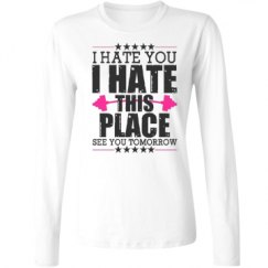 Ladies Relaxed Fit Basic Long Sleeve Tee