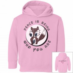 Meadow's Peace fox hoodie for kids