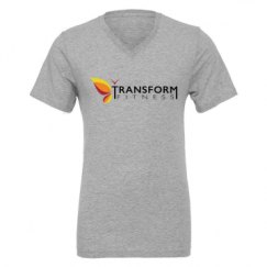 Unisex CVC Jersey V-Neck T-Shirt