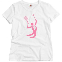 Breast Cancer Pink Ribbon Tennis Charity Tshirt