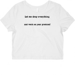 Ladies Slim Fit Crop Top Tee