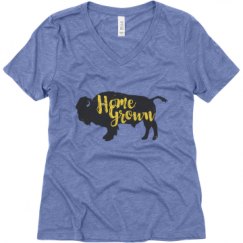 Ladies Relaxed Fit Super Soft Triblend V-Neck Tee