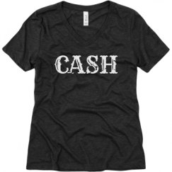 Ladies Relaxed Fit Super Soft Triblend V-Neck Tee