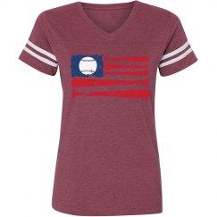 Baseball Flag - black, red, white & blue