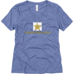 Ladies Relaxed Fit Super Soft Triblend V-Neck Tee