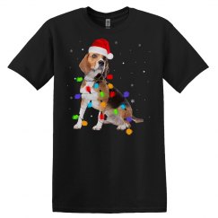 Beagle Xmas Beagle Lights Ugly Puppy Santa Hat Christma