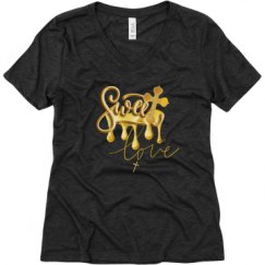 Ladies Relaxed Fit Super Soft Triblend V-Neck Tee